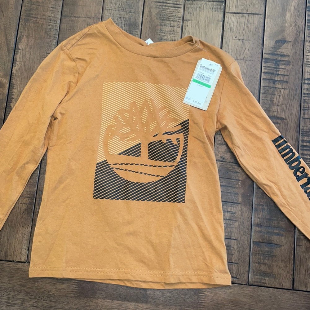 Boys timberland long sleeve shirt size large.